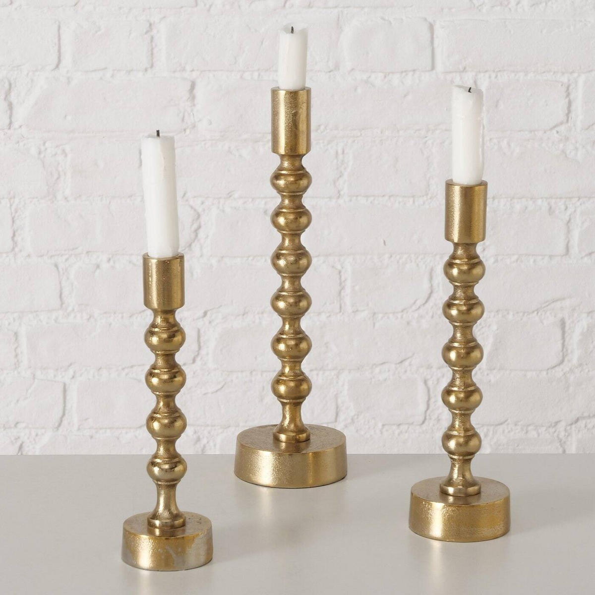 KERZENHALTER Klisko 3er-Set - Goldfarben, Metall (9/31/9cm) - Boltze Home