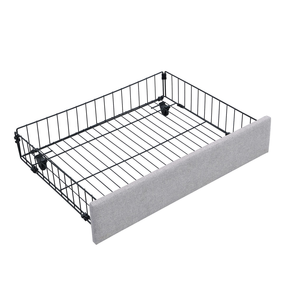 STAURAUMBETT 180/200 cm DE-00459, in Grau, 2 Schubladen und LED - Grau, Metall (180/200cm) - ComfortXL