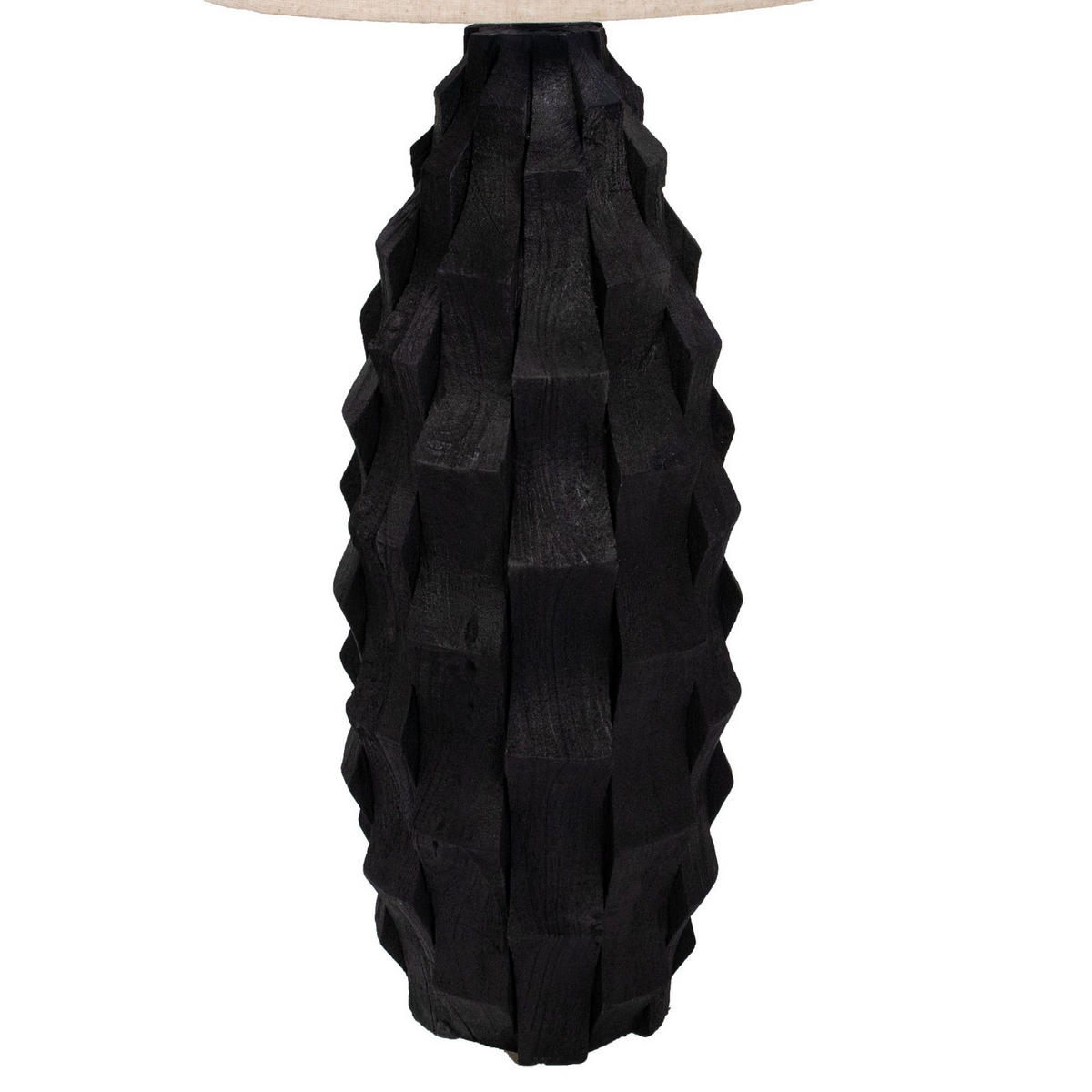TISCHLAMPE aus Holz 40cm, schwarz - Schwarz, Holz (40/40/81cm) - Giga Meubel