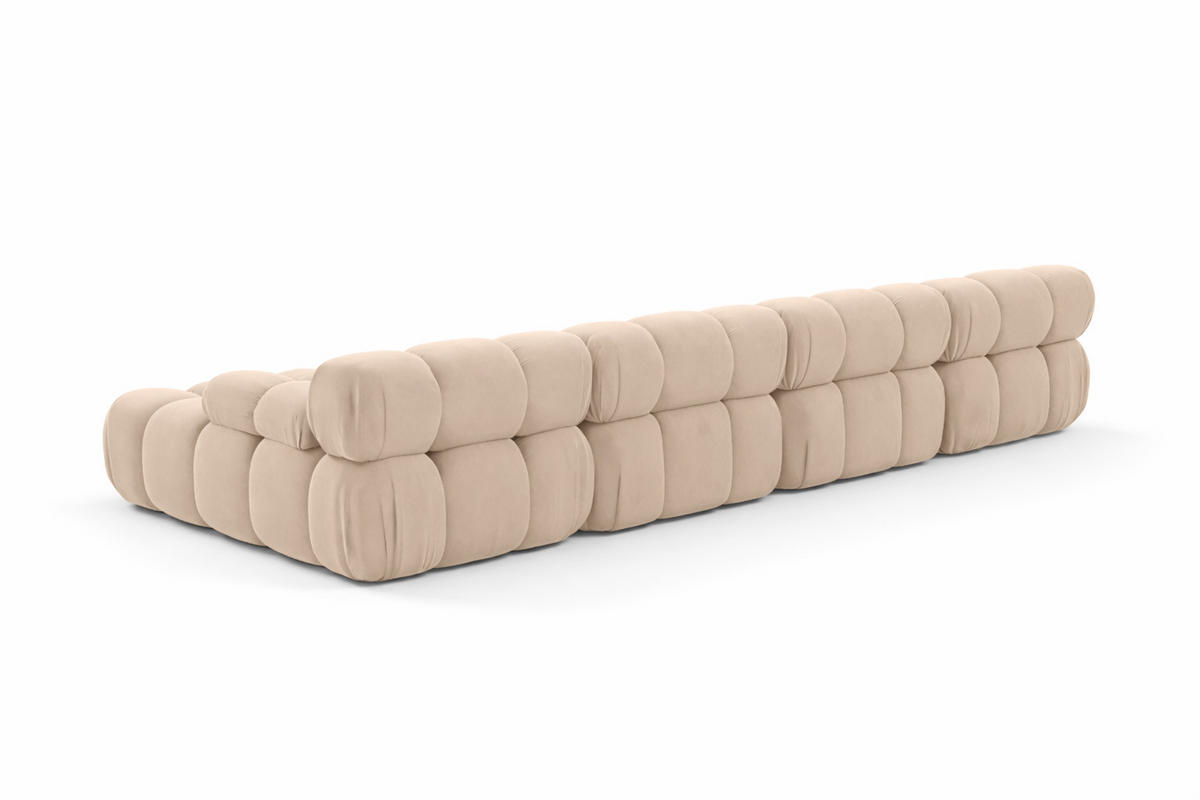 ECKSOFA U-Form XL, Stoff Velours Salvador, Beige, Selia U XL - Beige, Holz (380/70/160cm) - Kaiser Möbel