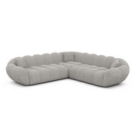 ECKSOFA Liva Hellgrau Strukturstoff - Hellgrau, Textil (258/258cm) - VAROYAL