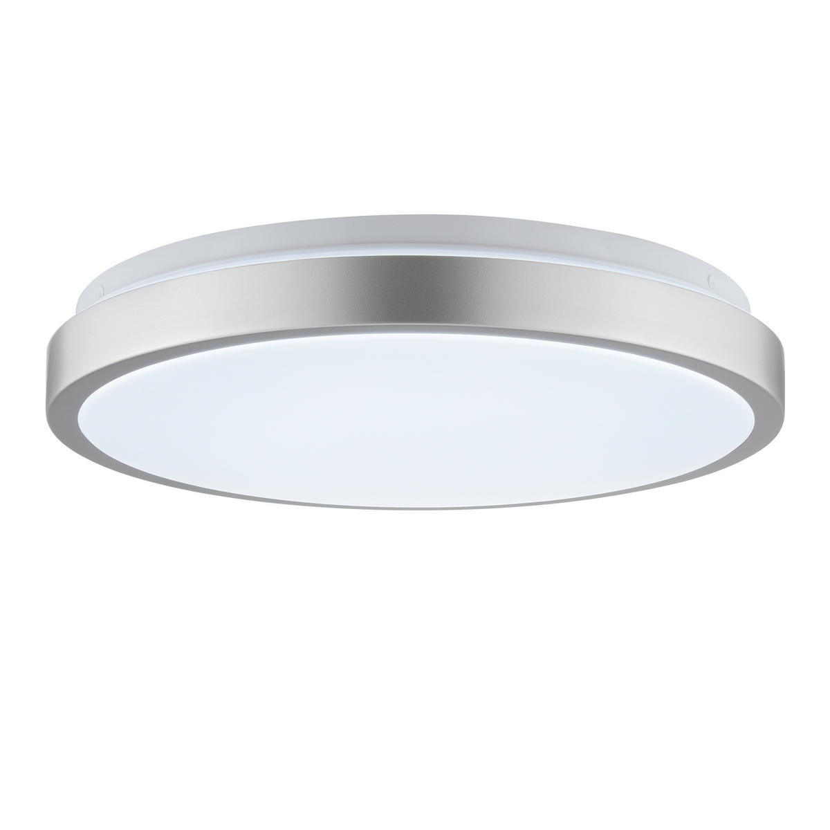 LED DECKENLEUCHTE Livius Nickel/Aluminium/Weiß 33/33/6,8 cm - Multicolor, Metall (33/33/6.8cm) - Brilliant