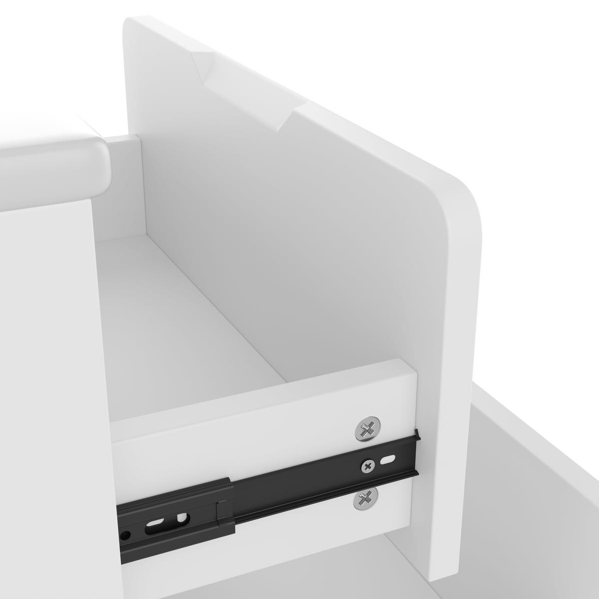 WASCHTISCHKOMBI Badezimmerschrank 60x46x50cm in Weiß mit Radar-Sensor-LED & Keramikbecken - Weiß, Holzwerkstoff (60/50/46cm) - Modfu