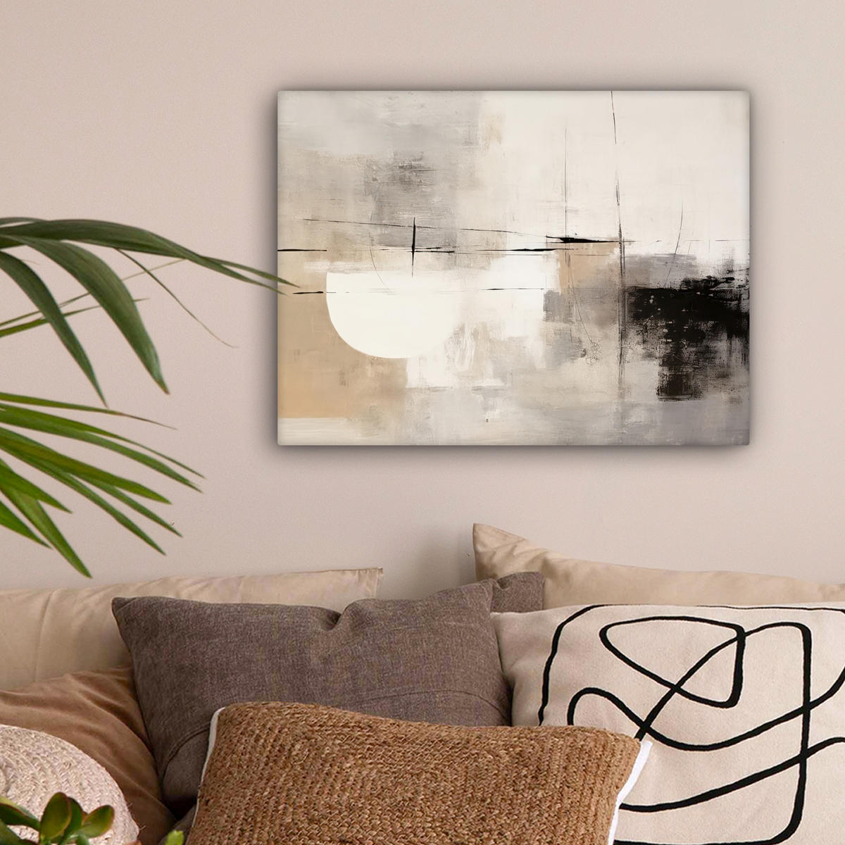 LEINWANDBILD Abstrakt - Kunst - Grau 40x30 cm - Hellgrau, Textil (40/30cm) - MuchoWow