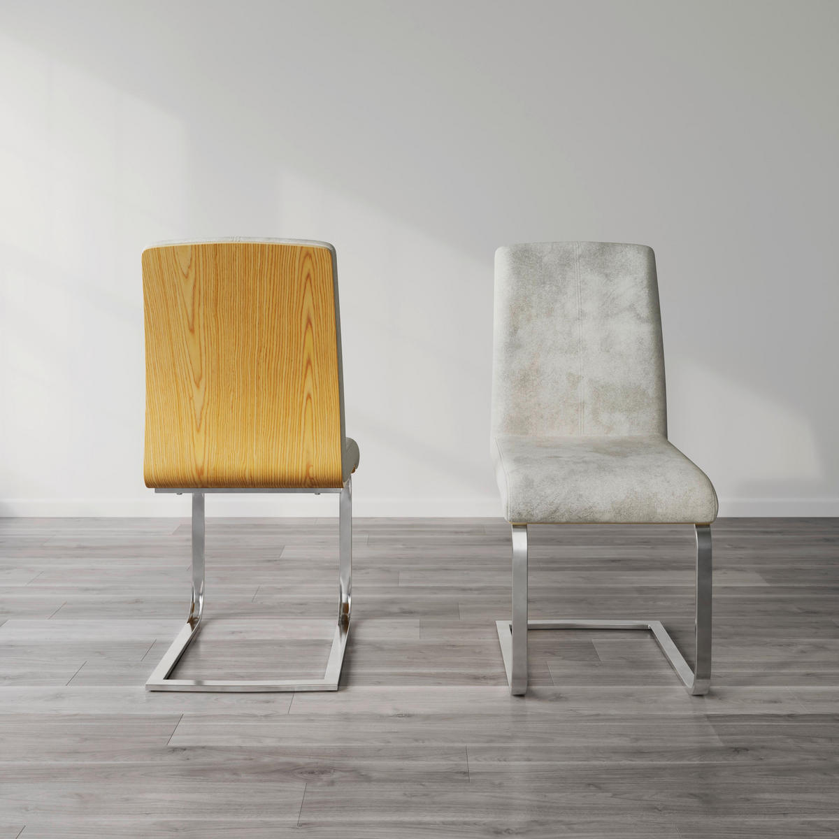 SCHWINGSTUHL Nubia Creme Bouclé Gepolstert - Creme, Holz (44/90/59cm)