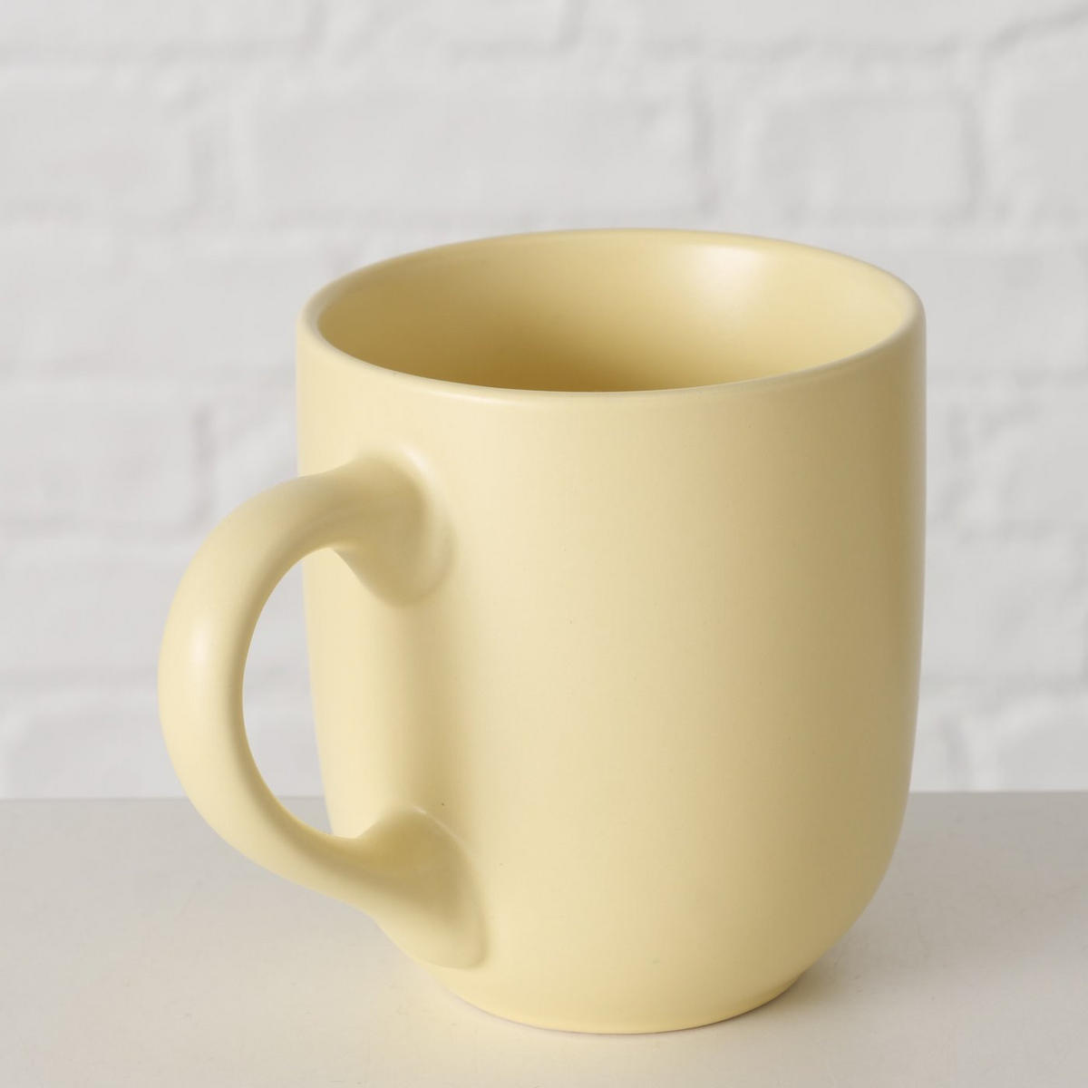 BECHER Pastell Gelb 300 ml 8,5/8,5/9,5 cm - Gelb, Keramik (0.3L) - Boltze Home
