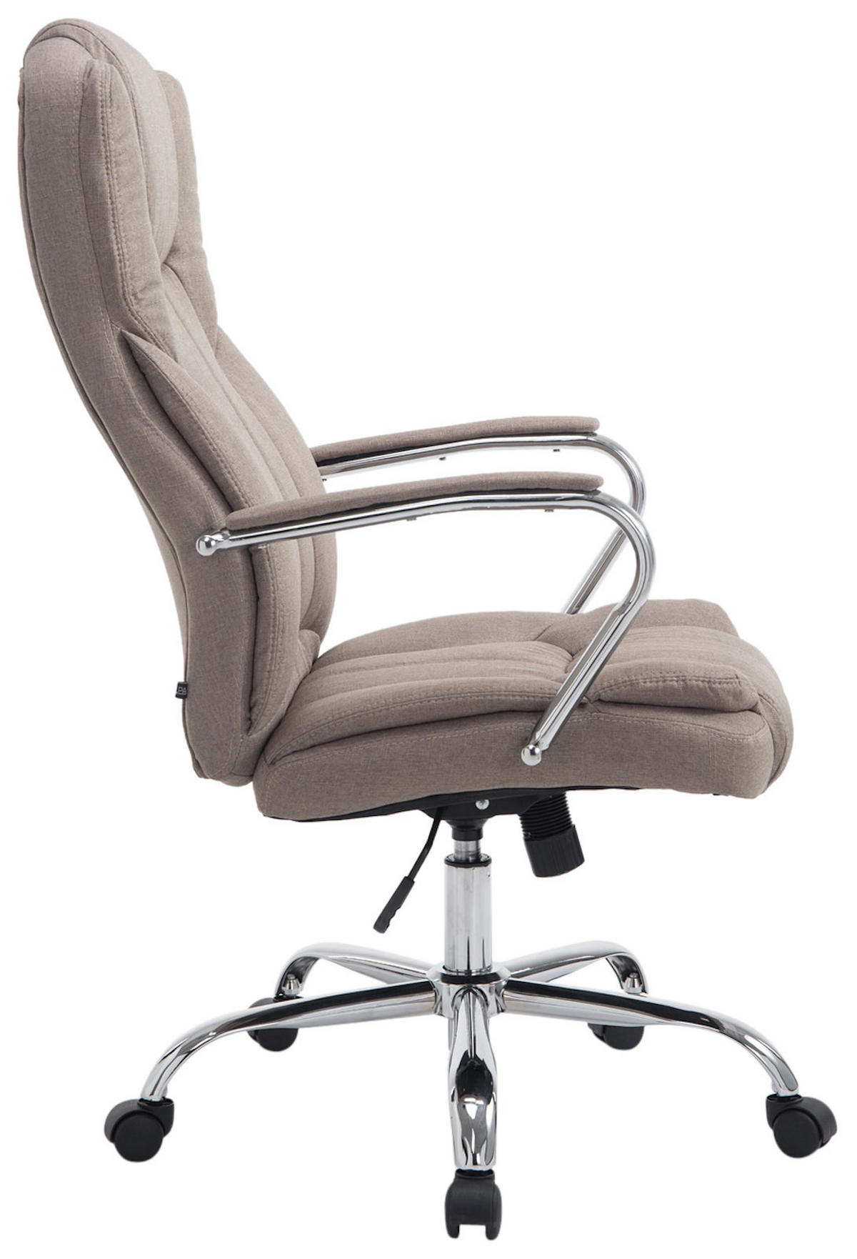 BÜROSTUHL JUBEL Stoff 115x62x70 Taupe Stoff Metall - Taupe, Textil/Metall (62/115/70cm) - DELUKE