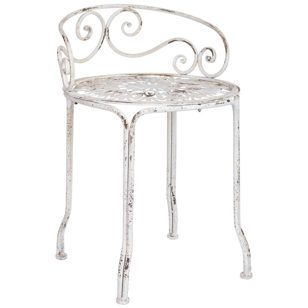 HOCKER aus Metall, 44x67cm - Weiß, Metall (44/66/44cm) - Wanderlust