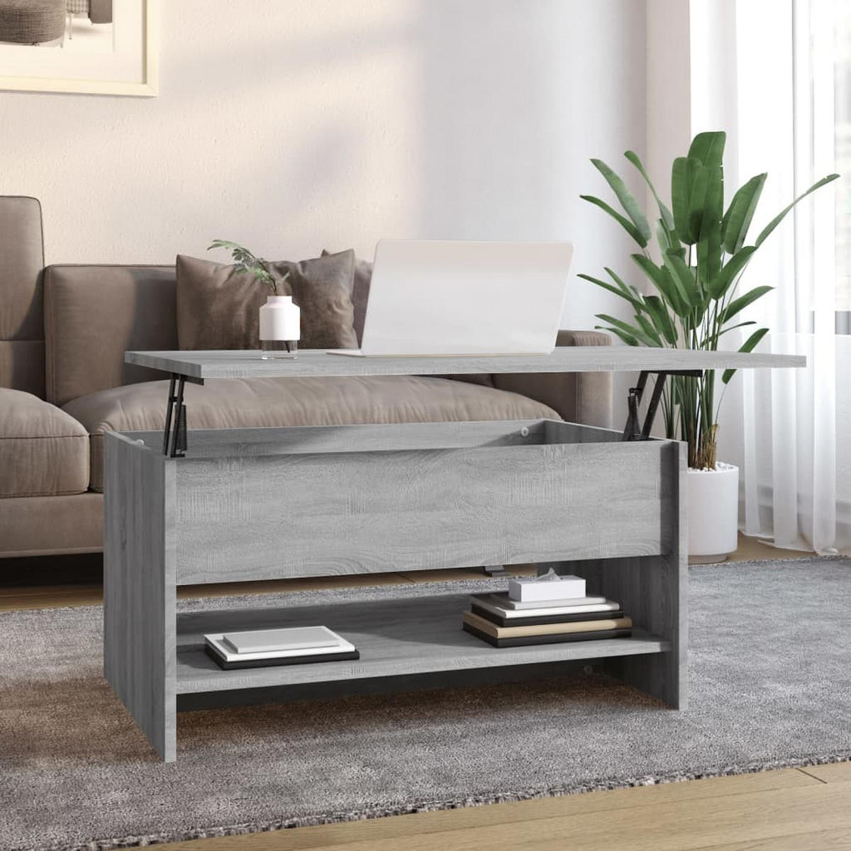 COUCHTISCH Grau Sonoma 80x50x40 cm Holzwerkstoff - Grau, Holzwerkstoff (80/50/40cm) - furnicato