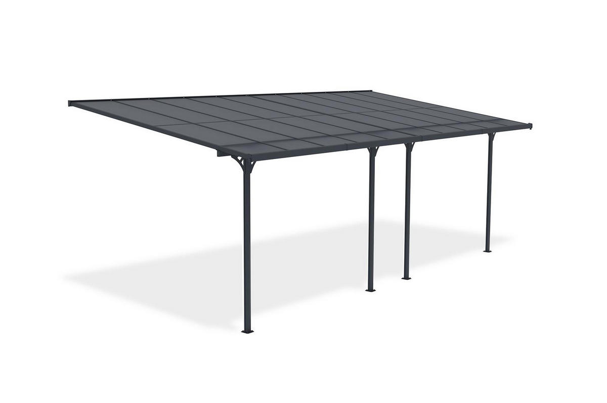 PERGOLA / CARPORT Kleo Grau 6m x 3m - Grau, Metall (626/270/300cm) - Cazeboo