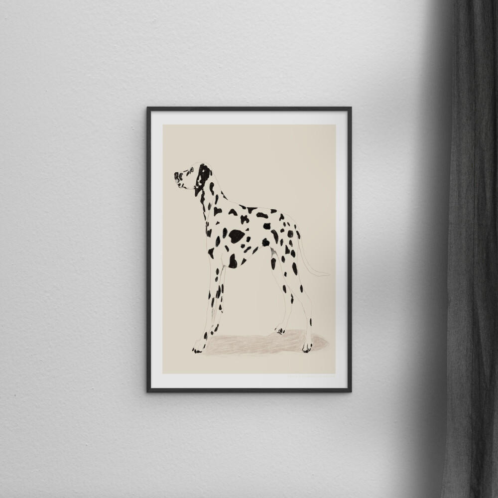 POSTER mit Rahmen Jenny Liz Rome - Dalmation - Schwarz/Naturfarben, Holz/Papier (30/40cm) - Poster&Frame