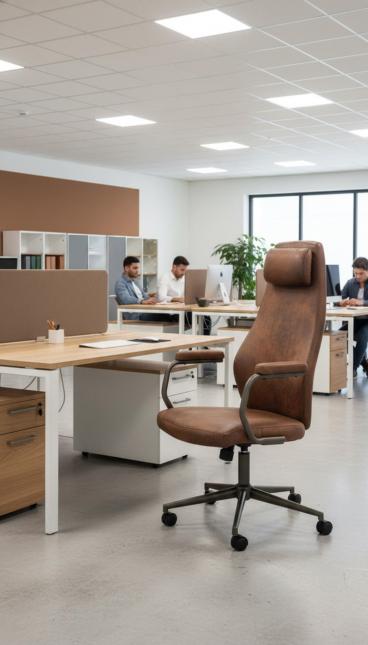 BÜROSTUHL Zephyr cognac - Cognac/Schwarz, Metall (62/137/66cm) - TPFLiving