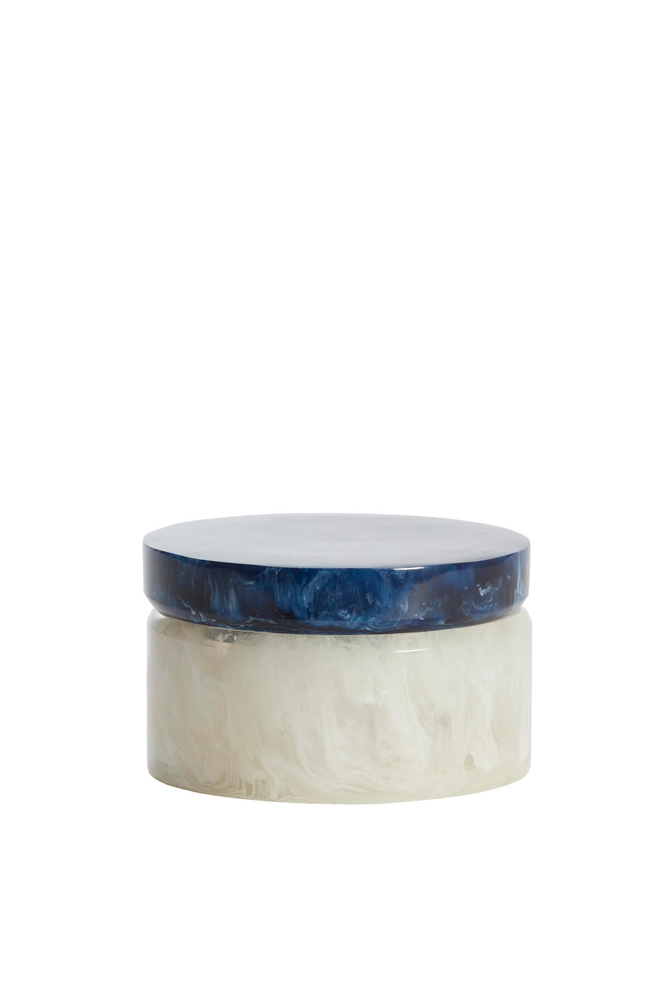 DEKO-DOSE Kelimutu Weiß Ø15/9,5 cm - Blau, Kunststoff (15/9.5/15cm) - Light & Living