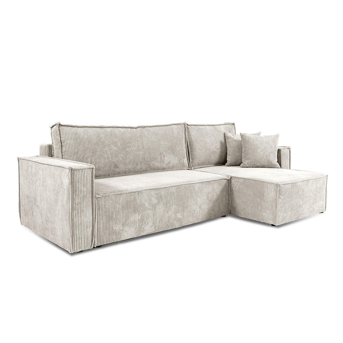 ECKSOFA Ezekiel 3 Sitzplätze Weiß - Weiß, Holz (236/145cm) - Petits-meubles