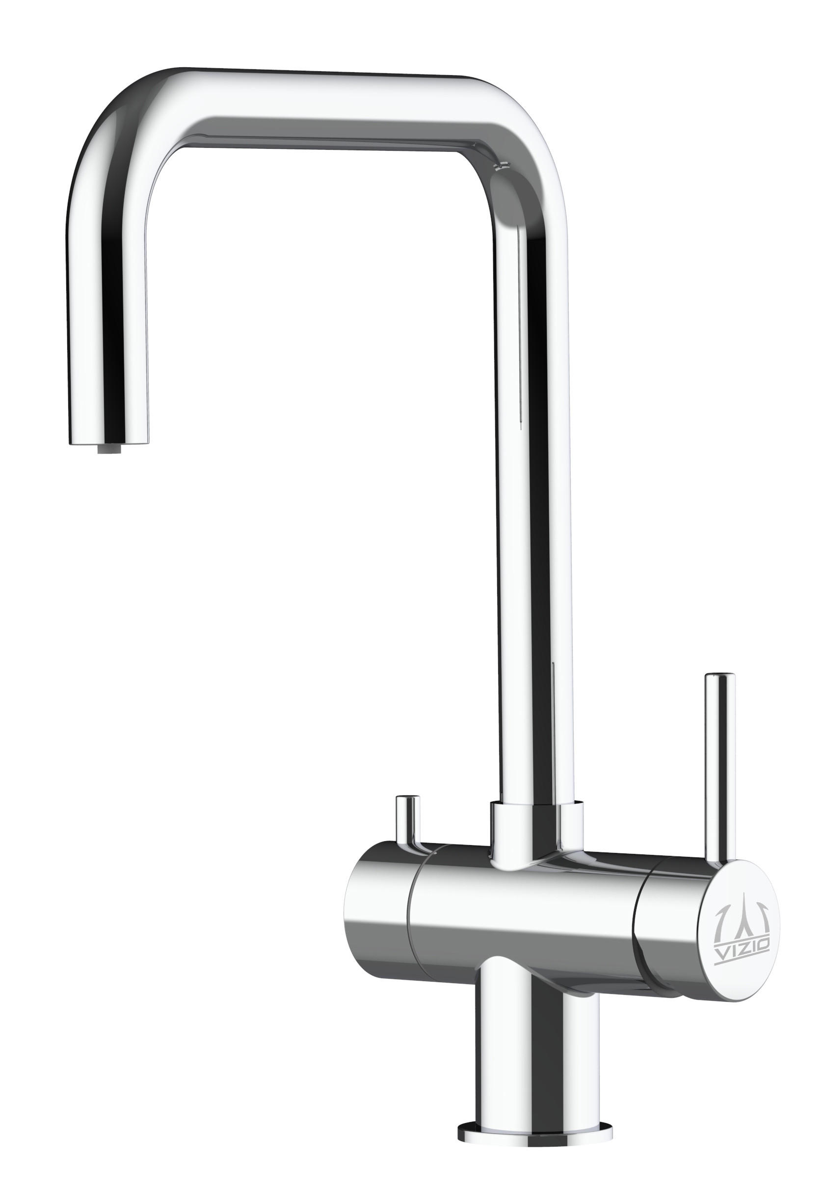 3-WEGE-KÜCHENARMATUR, Edelstahl Massiv aus Chirurgenstahl, Hochglanz, 360° schwenkbar - Edelstahlfarben, Metall (22/37/22cm) - VIZIO