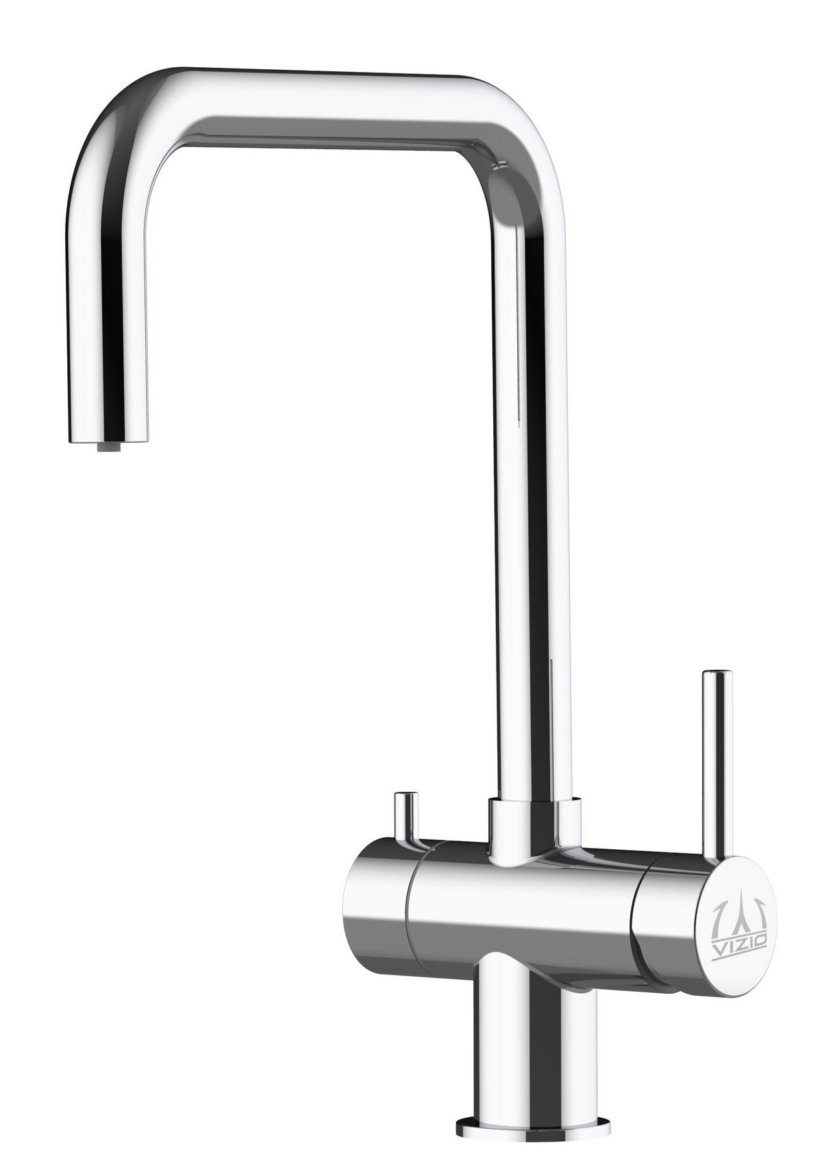 3-WEGE-KÜCHENARMATUR, Edelstahl Massiv aus Chirurgenstahl, Hochglanz, 360° schwenkbar - Edelstahlfarben, Metall (22/37/22cm) - VIZIO