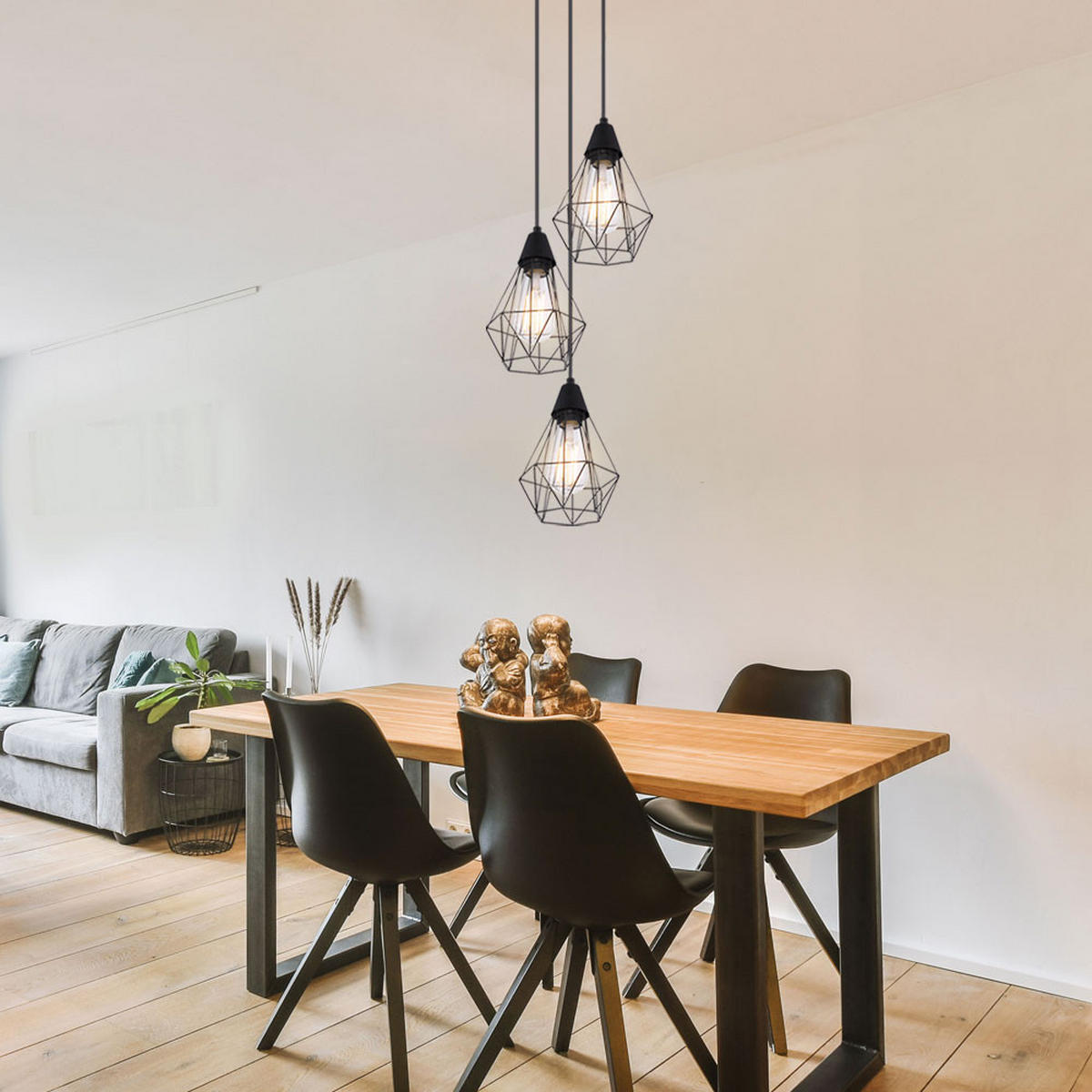 LED HÄNGELEUCHTE Metall Schwarz - Schwarz, Metall (29/29/120cm) - Globo Lighting