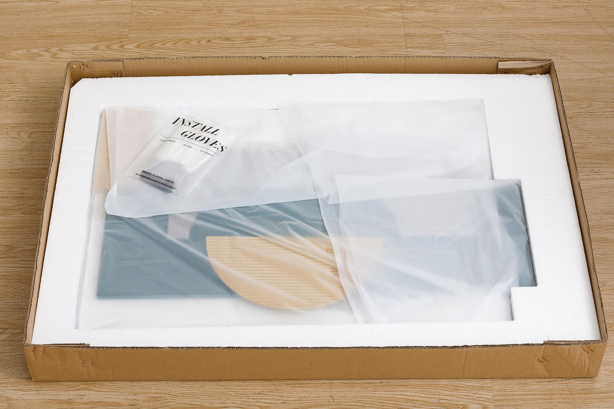 HOLZBILD Petrol 50/74,5 cm - Petrol/Weiß, Holz (4.65/74.5cm) - KUNSTLOFT