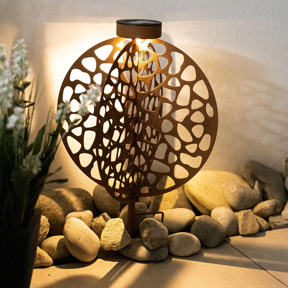 LED AUSSENLEUCHTE Rostoptik Braun - Braun, Metall (30/30/41cm)