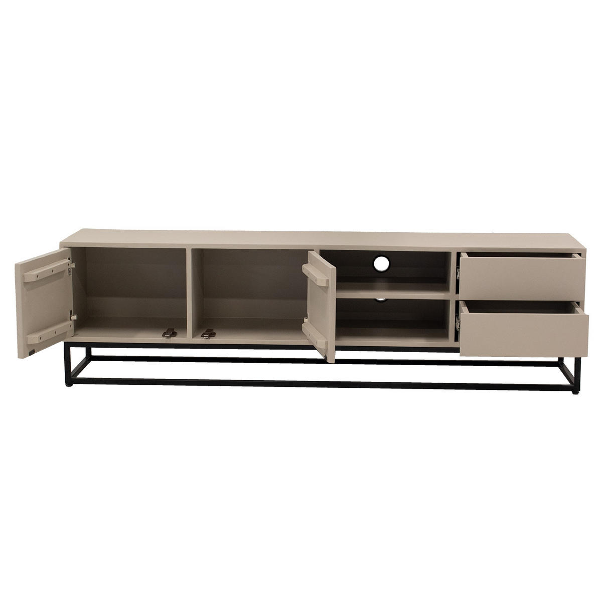 TV-SCHRANK aus Mangoholz 180x42x50cm, taupe - Taupe, Metall (180/50/42cm) - Giga Meubel