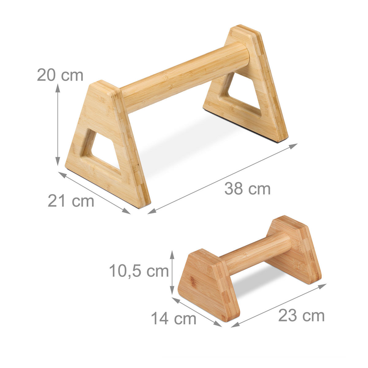 4xLIEGESTÜTZGRIFFE - Hellbraun, Holz/Kunststoff (21/38cm) - Relaxdays