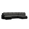 U-SOFA MIT SCHLAFFUNKTION FORESTA, Dunkelgrau + Schwarz - Dunkelgrau/Schwarz, Textil (300/89/200cm)