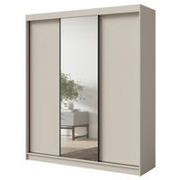 SCHWEBETÜRENSCHRANK mit Spiegel Fiore Plus 3D1L 200 Kaschmir/Schwarz - Kaschmir/Schwarz, Holzwerkstoff/Metall (200/236/60cm) - mzm24