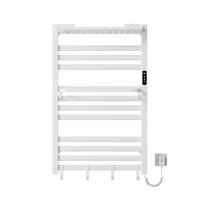 HANDTUCHHEIZKÖRPER 95/60 cm Weiß elektrisch 375 W mit WLAN, Ablage und 6 Haken - Weiß, Metall (60/95/20cm) - S'AFIELINA