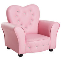 KINDERSOFA Kindersessel herzförmig Prinzessin Minisofa Kinderzimmer Sofa mit - Rosa, Kunststoff (41.5/49/59cm) - HOMCOM