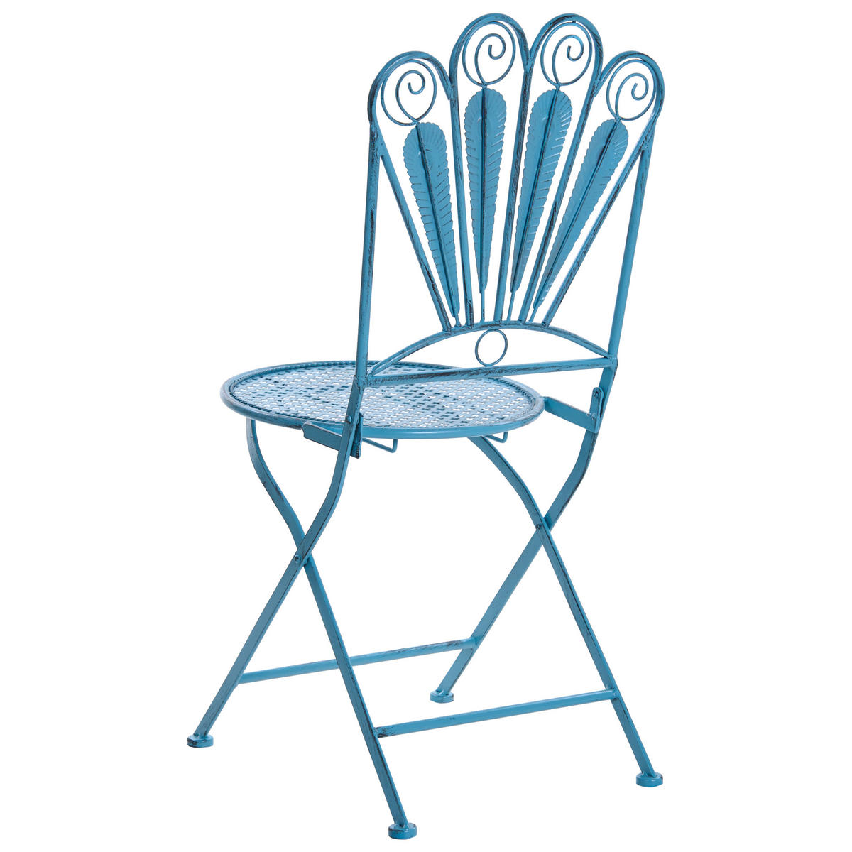 SCAUN DE GRĂDINĂ set de 2 pliabil metal albastru Pavia - albastru, metal (40/91/47cm) - Beliani