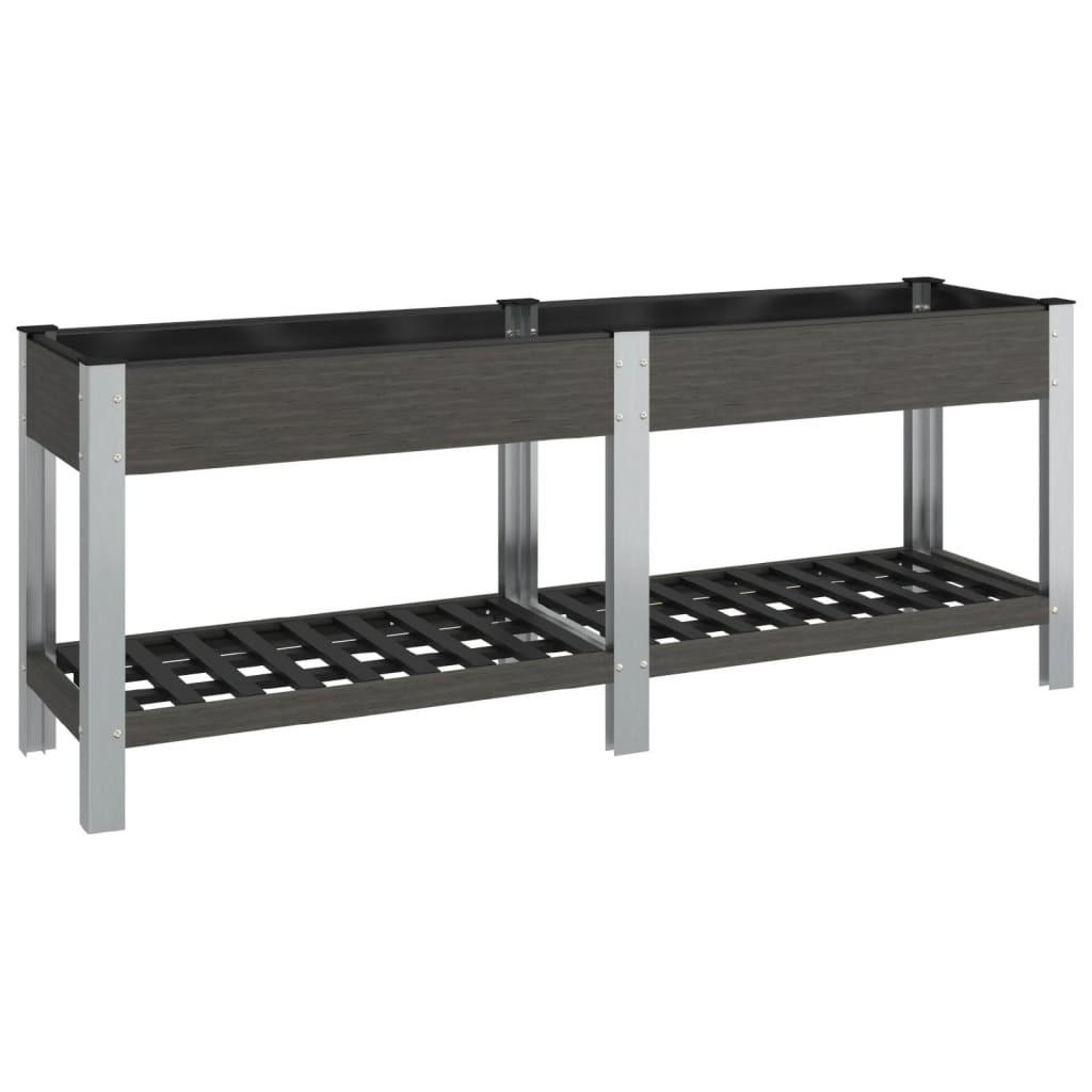 furnicato Garten-Hochbeet Grau 50x75x200 cm
