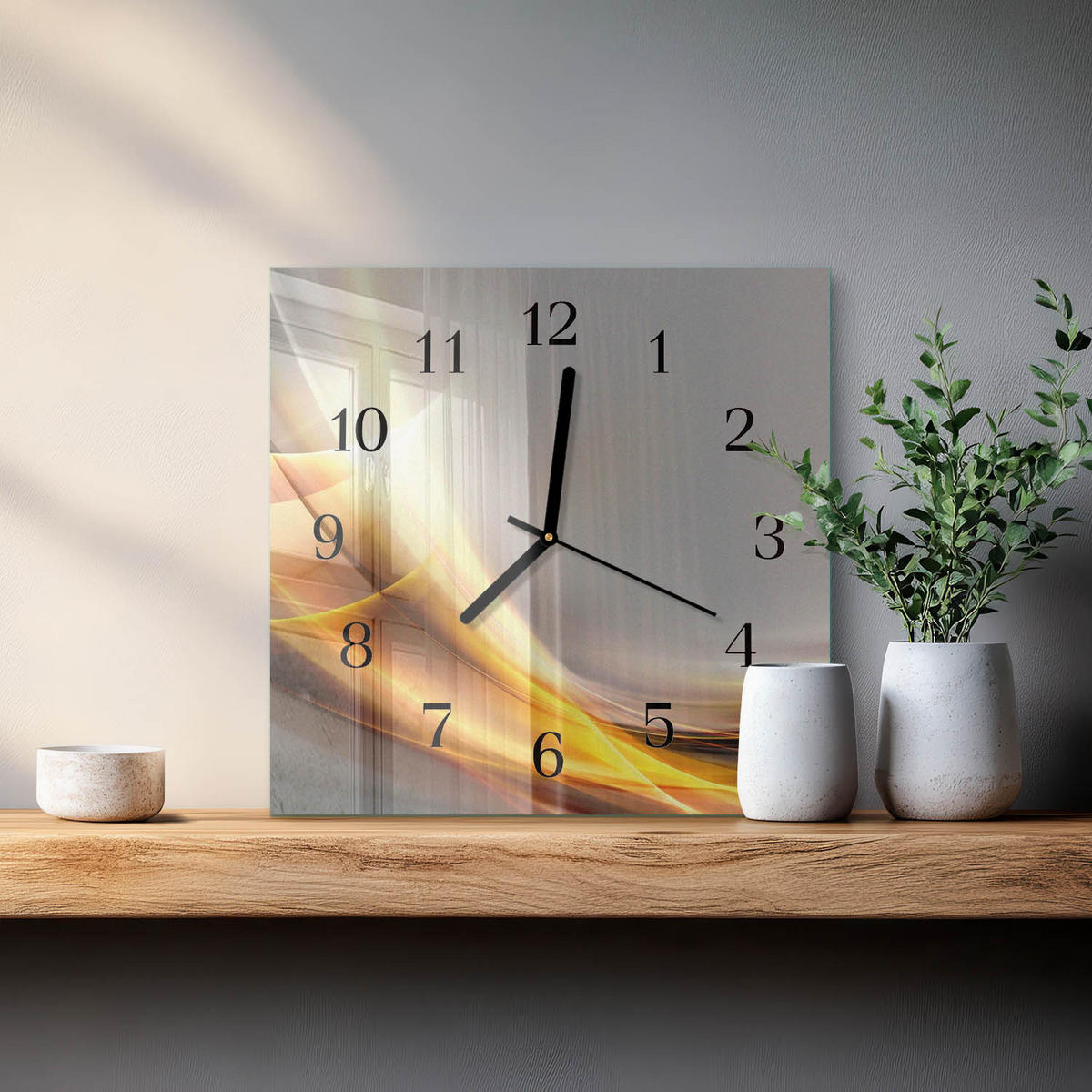 WANDUHR 30x30 cm - Abstraktion - Multicolor, Glas (30/30/0.4cm) - TULUP