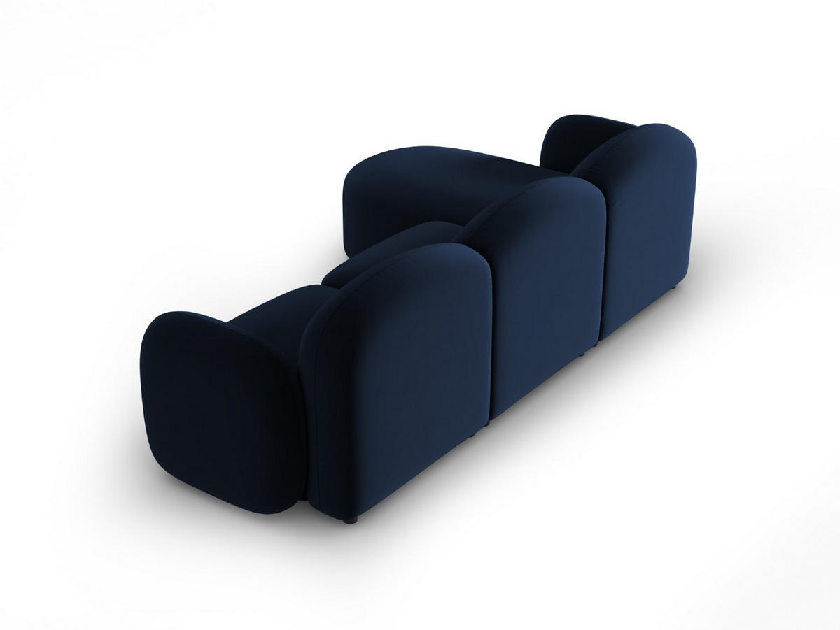 ECKSOFA rechts Blair aus Samt königsblau 4 Sitzplätze - Blau, Textil (155/272cm) - Micadoni