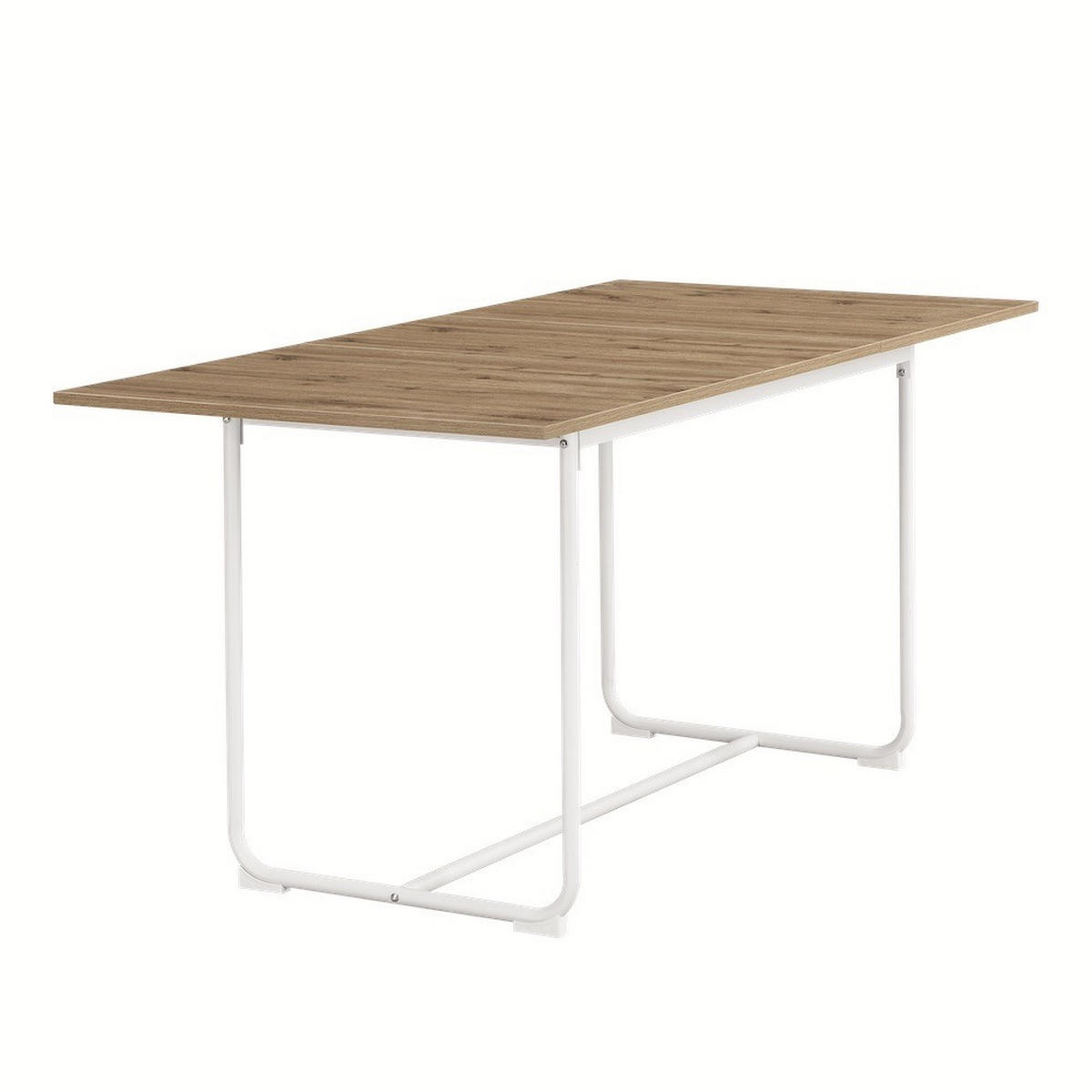 ESSTISCH PIUS 120-160/80/76 cm - Weiß/Eiche Artisan, Holzwerkstoff/Metall (120/80/76cm) - B&D Home