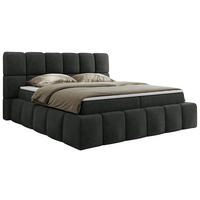 BOXBETT NIRA 140/200 - Dunkelgrau Strukture - H3 - Dunkelgrau, Holz/Textil (140/200cm) - MKS