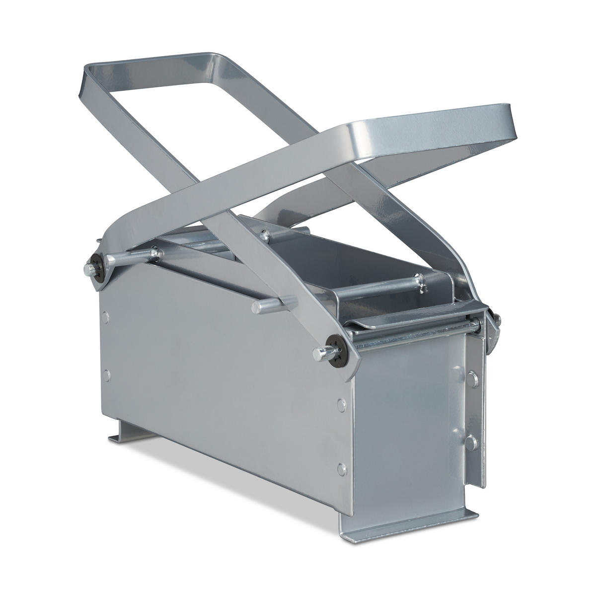 PAPIERBRIKETTPRESSE - Silberfarben, Metall (30/24/12.5cm) - Relaxdays