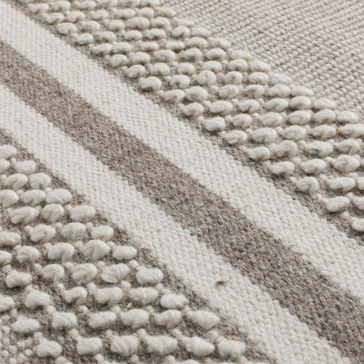 HANDWEBTEPPICH 200/250 cm Habo breite Streifen - Silberfarben, Naturmaterialien (200/250cm) - Steffensmeier