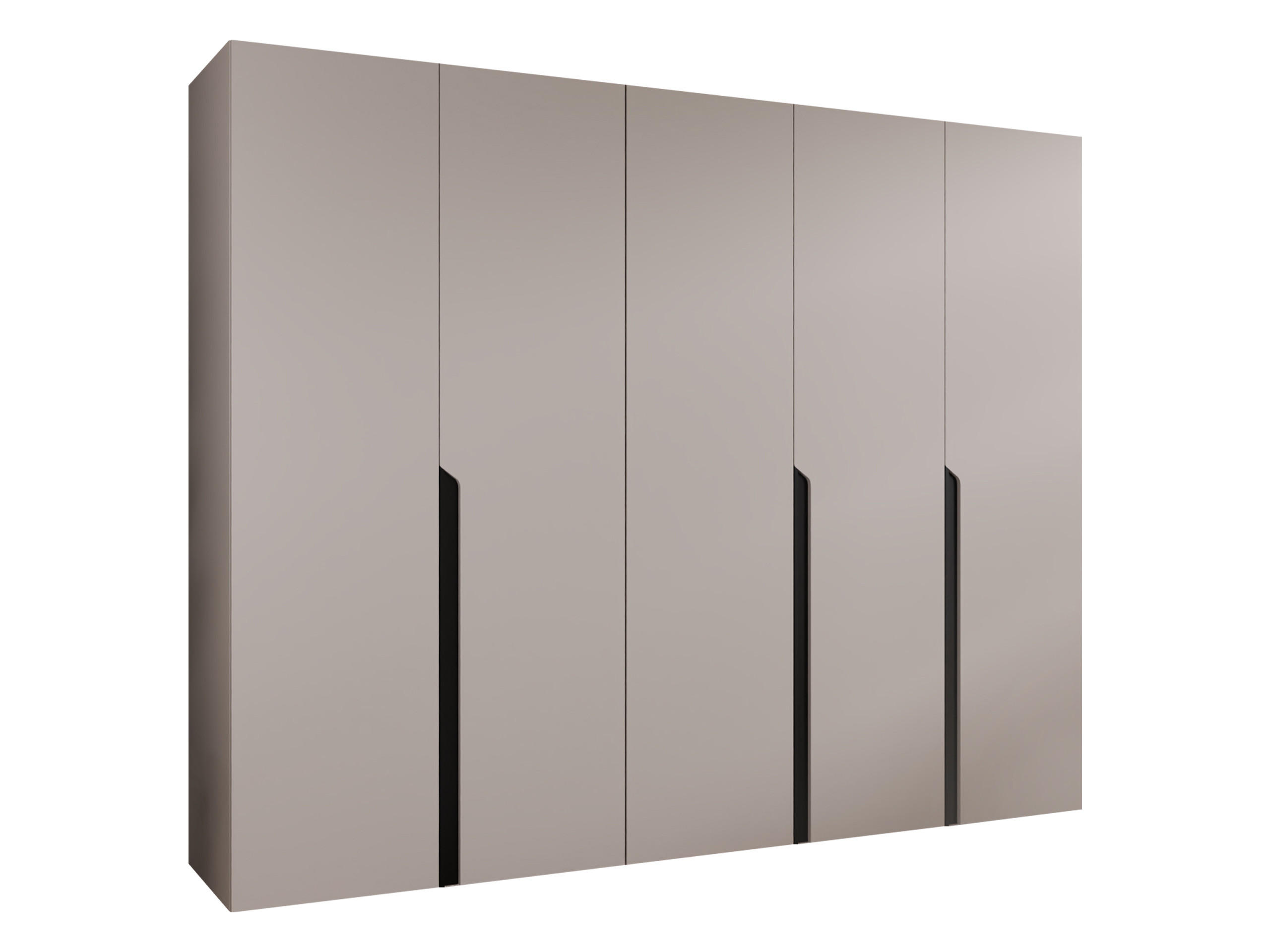 DREHTÜRENSCHRANK Mila I 250 - Kaschmir/Schwarz, Holzwerkstoff/Kunststoff (250/202/52cm) - MIRJAN24
