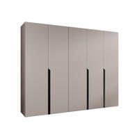 DREHTÜRENSCHRANK Mila I 250 - Kaschmir/Schwarz, Holzwerkstoff/Kunststoff (250/202/52cm) - MIRJAN24