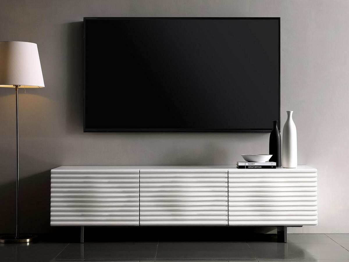TV-LOWBOARD HUDSON Weiß 180x49x50 cm - Weiß, Holzwerkstoff (180/50/49cm) - FURNLUX