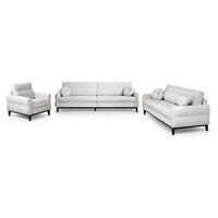 SITZGARNITUR Belweder, zwei Sofas+Sessel, Hellbeige, Bouclé - Wengefarben/Beige, Holz/Textil (268/95/94cm) - Beautysofa