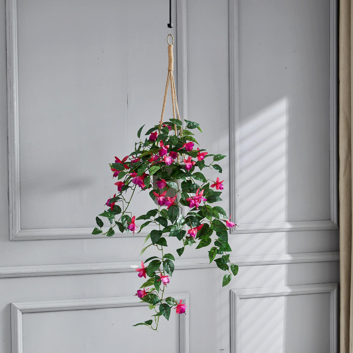 KUNSTPFLANZE Künstlicher Hänge-Fuchsie – Ignatia 80 cm - Grün, Kunststoff (80cm) - aplanta