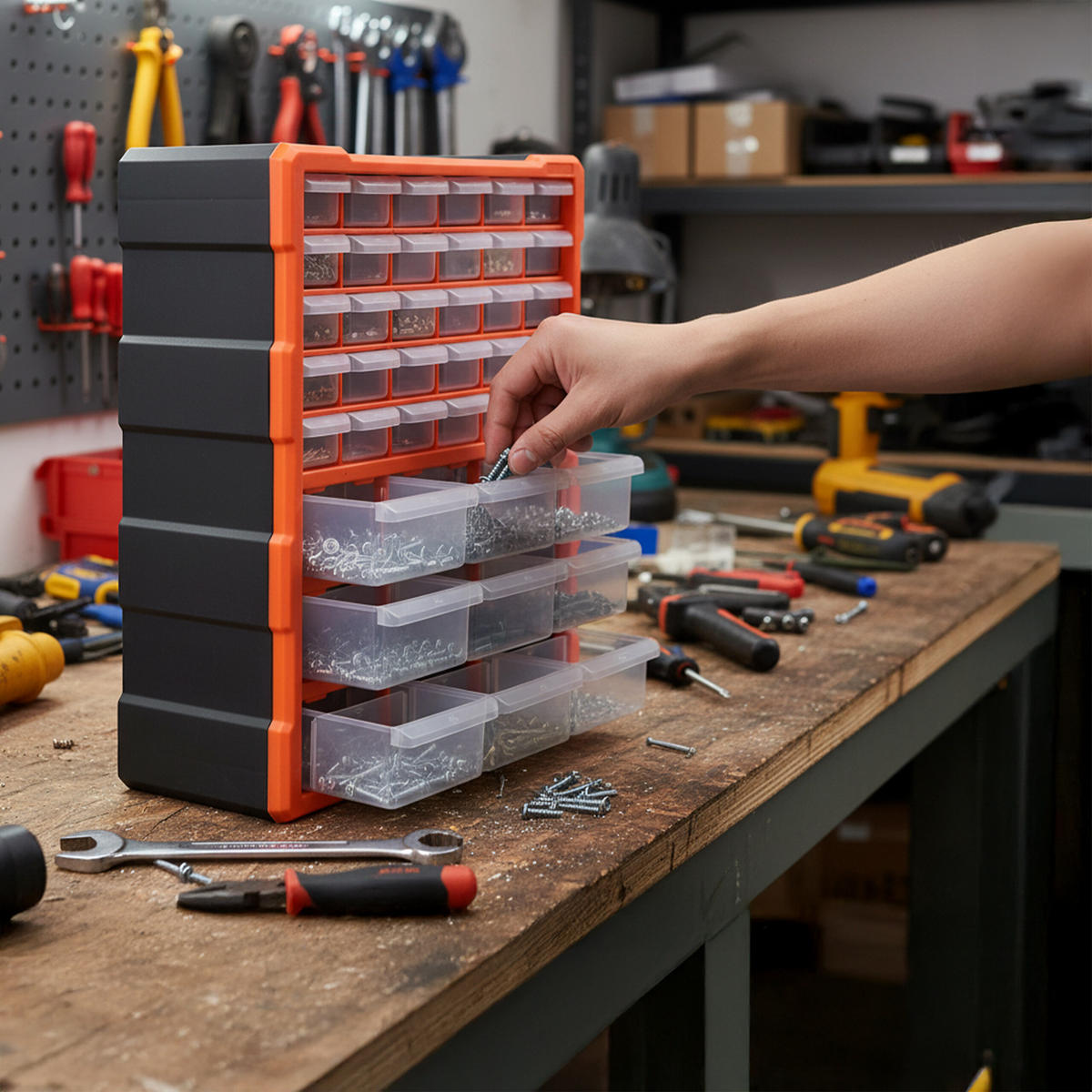 KLEINTEILEMAGAZIN - Multicolor, Kunststoff (38/47/16cm) - Relaxdays