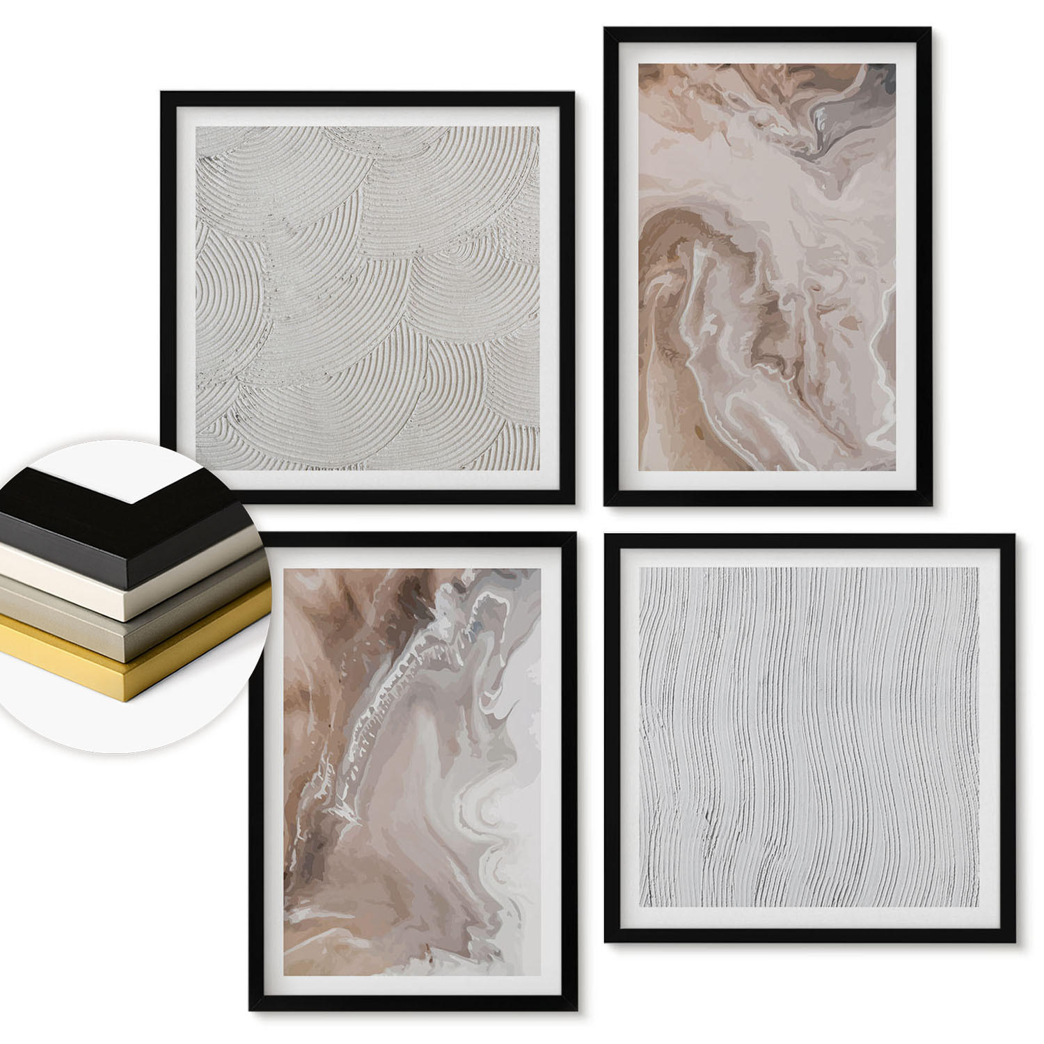 ArtPrintCave Wandbilder Schwarz 50x50 cm