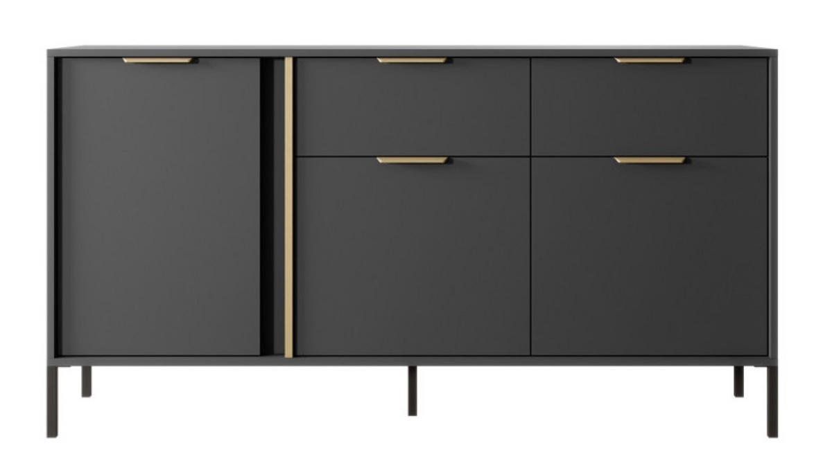 SIDEBOARD Anthrazit LARYSA B - Graphitfarben, Holzwerkstoff (153.1/81.4/39.5cm) - Sepro Meble