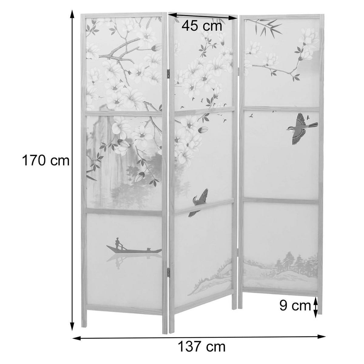 PARAVENT Blau - Blau, Holz (137/170/2cm) - MCW
