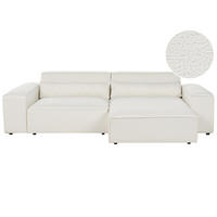 ECKSOFA Modul 3-Sitzer linksseitig Cremeweiß Bouclé Hellnar - Creme, Textil (262/176cm) - Beliani