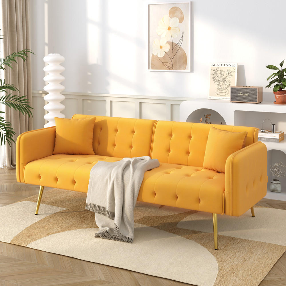 Thumbnail - Flieks Sofa, Gelb, Holz, 89.92x18.03x80.52 cm, Wohnzimmer, Sofas & Couches, Schlafsofas