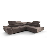 ECKSOFA PRAGA DESIGN L, Eckcouch in L-Form mit Schlaffunktion, Farbe: Grau, Velourstoff, Ottomane Universal - Grau, Textil (275/202cm) - O-Sofa