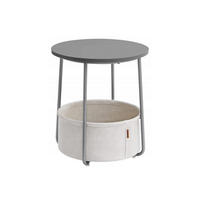 BEISTELLTISCH mit Korb - Grau, Metall (45/45/50cm) - A2A Home